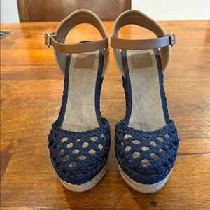 Navy and Tan Woven Women's Sandals